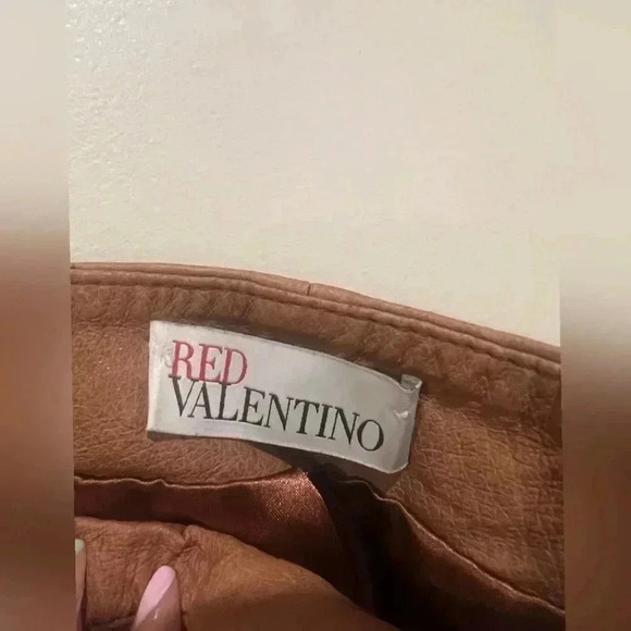 Red Valentino Brown Leather Skirt - Picture 3 of 5